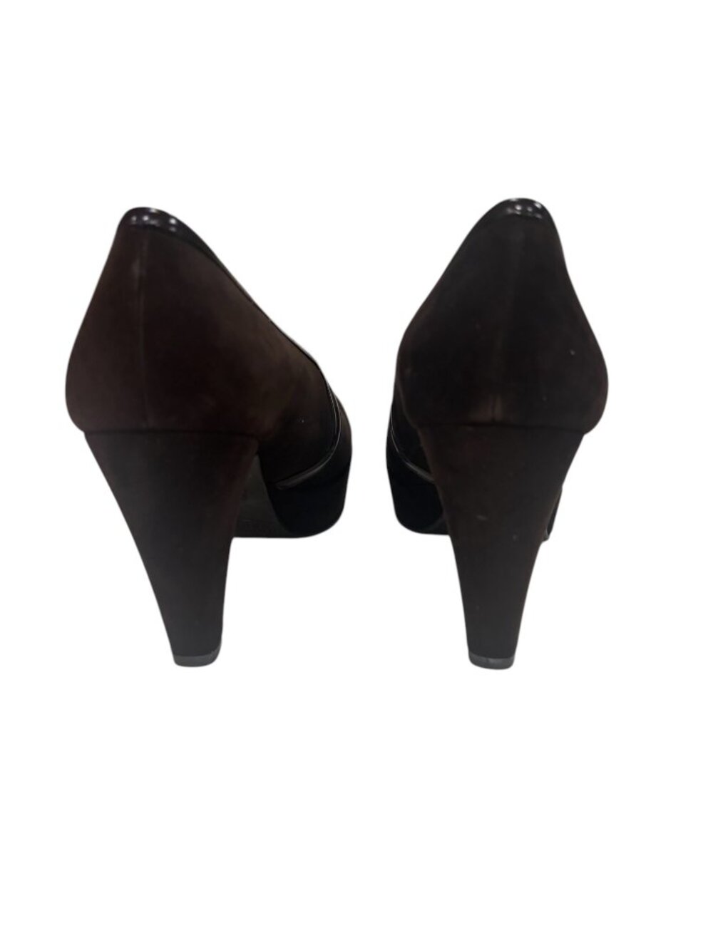 Stuart Weitzman Brown Leather Platform Pumps Heels Womens 7M Classic - Picture 5 of 10